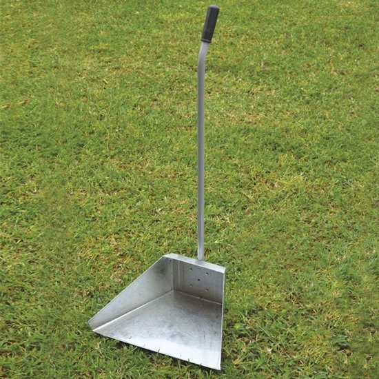 Veegschop met steel - Staal verzinkt - Vuil opvegen - Industriële stijl - 35 x 25 cm - Metaal — afbeelding 2