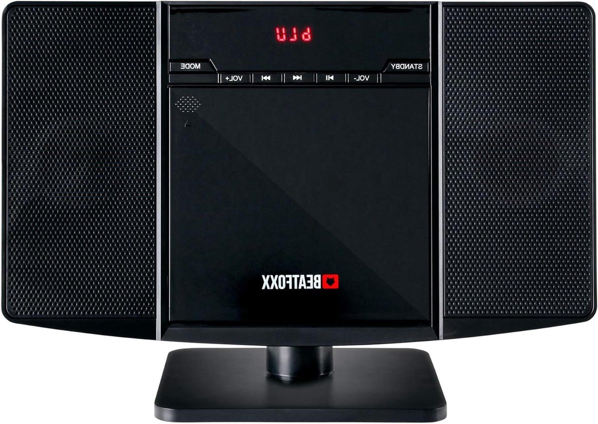 Verticale Stereo-installatie - Compacte Hifi - Muziek Luisteren - Staand of Wandmontage - 23.8 cm Hoog - Zwart