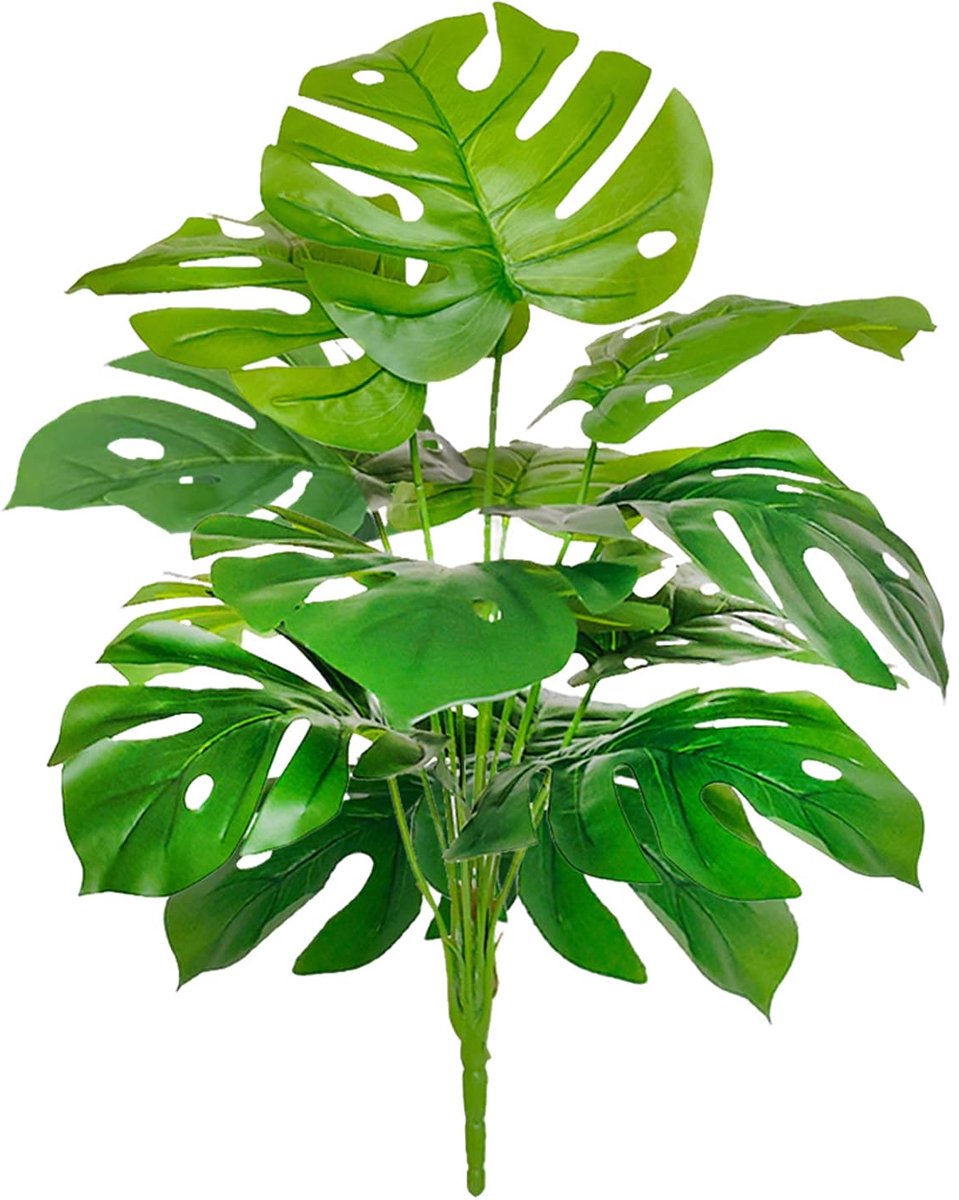 1 stuk 58 cm kunstplanten, 12 takken Monstera kunstplant kunstplanten als echt, modern voor woonkamer, badkamer, keuken en binnendecoratie