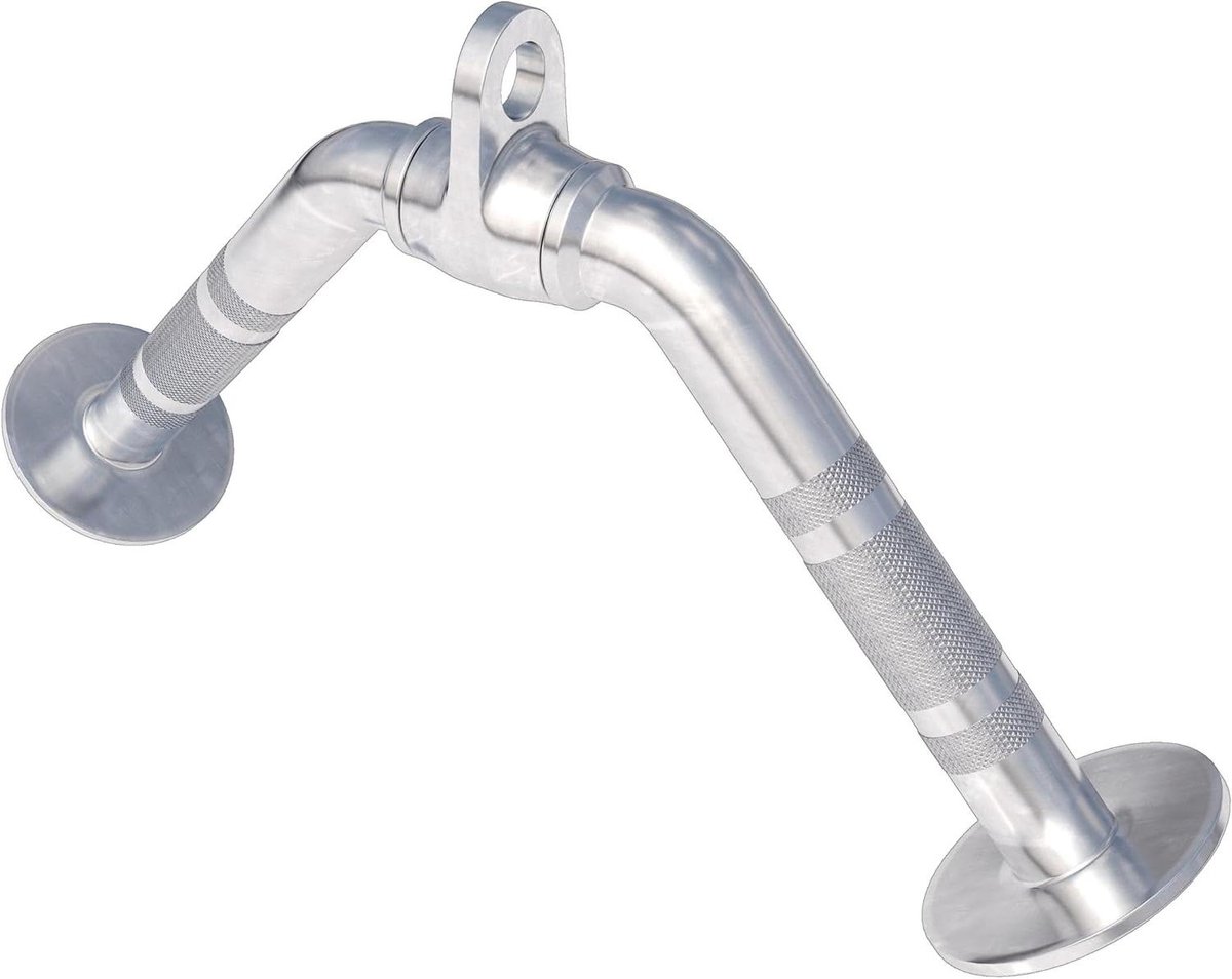 Tricepsgreep V-vorm - Fitness handgreep - Kracht opbouwen - Draaibare scharnier - 25 cm lengte - Zilver