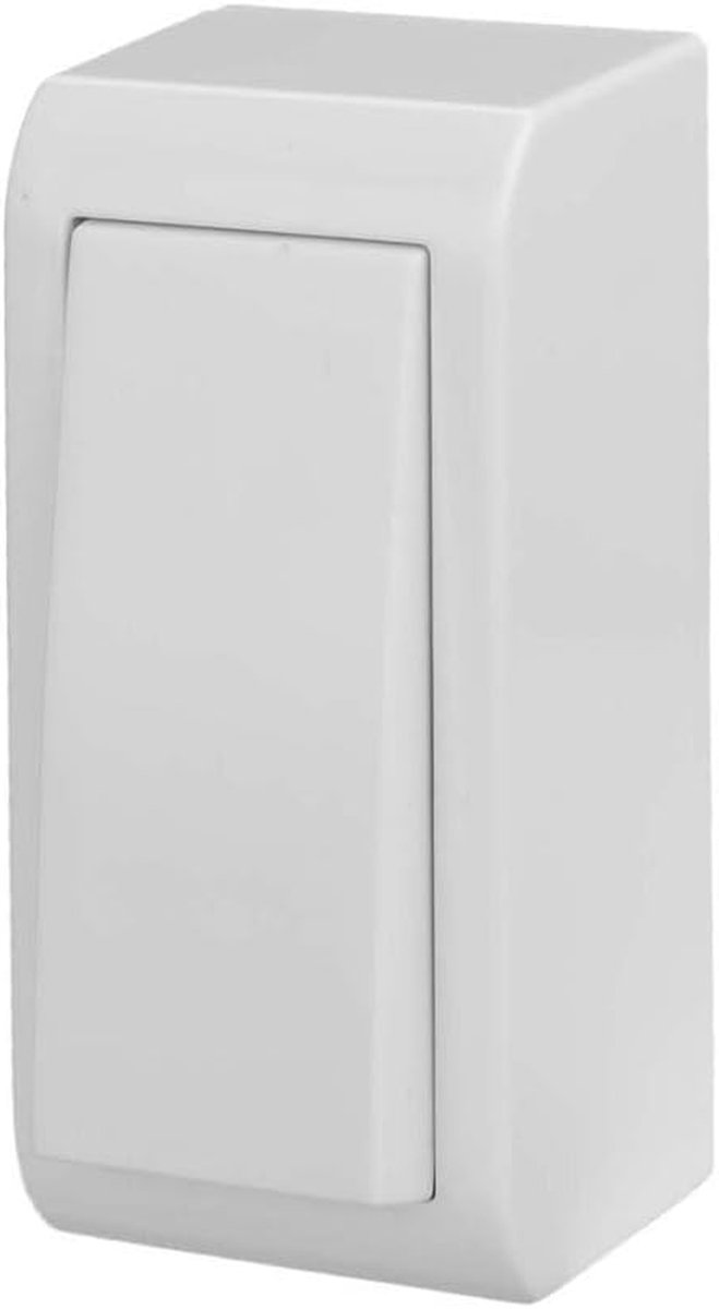 Smalle drukknop - Wandknop Oppervlakteknop - Lichtbediening - Ruimtebesparend design - 35 x 29 x 15 cm - Wit