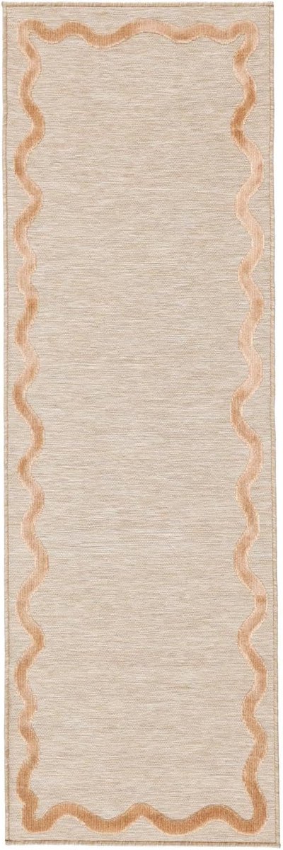 Svirla, Binnen & buitentapijt, Moderne, 80 x 250 cm, Rechthoekig, Middelpolig, Hal, Patio, Alleen handwas, UV-bestendig, Beige