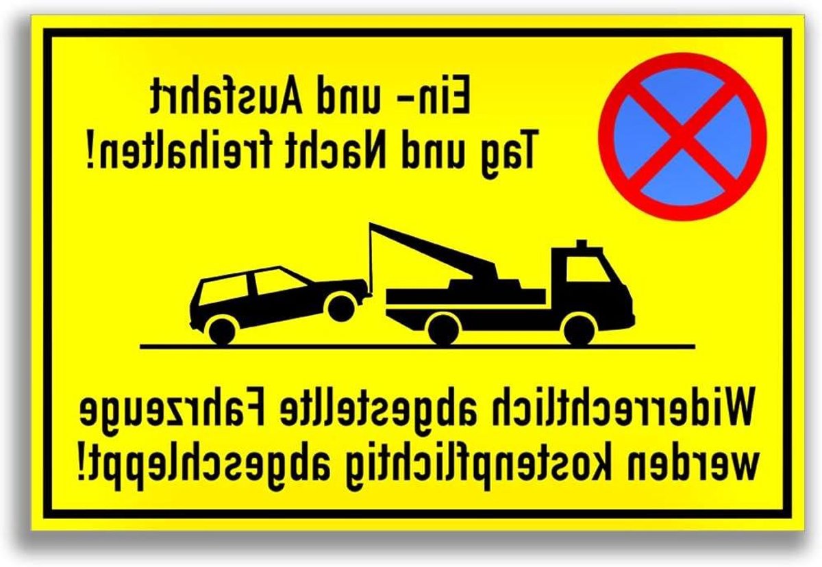 Waarschuwingsbord Oprit - Toegangsbord Vrijhouden - Parkeerplaats Beveiligen - Hardschuimplaat UV-bestendig - 30x20cm - Geel