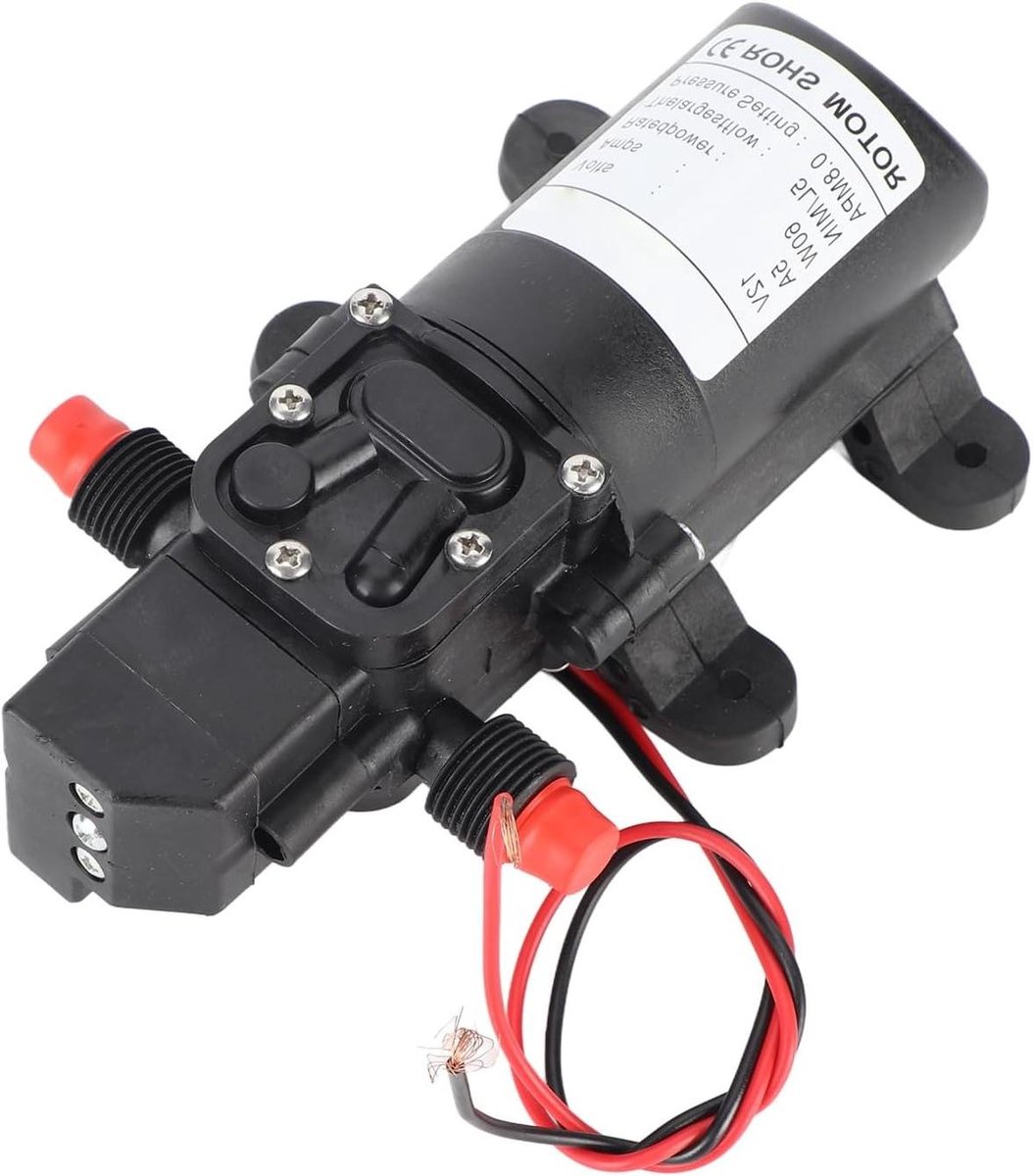 Waterpomp 12V - Zelfaanzuigende pomp - Water Verplaatsen - Automatische drukschakelaar - 5 L/min - Zwart