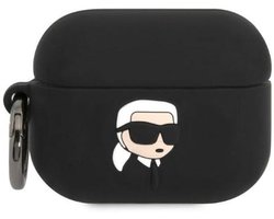 AirPods Pro Hoesje - Beschermhoesje Oplader - Bescherming Dagelijks - 3D Karl Head Design - Standaard Hoes - Zwart