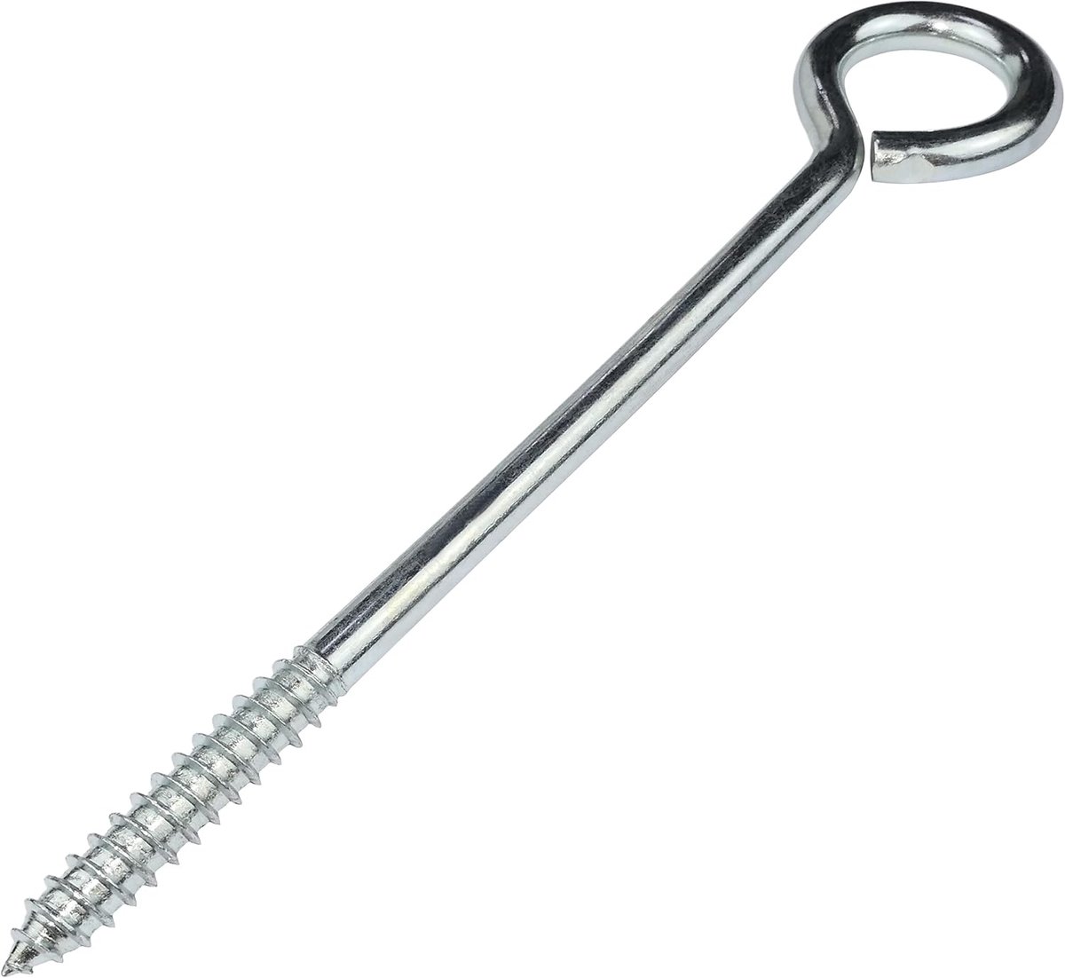 Haken oogschroeven Ø10x160mm - zelftappende oogschroef gesloten - van staal - kleur zilver