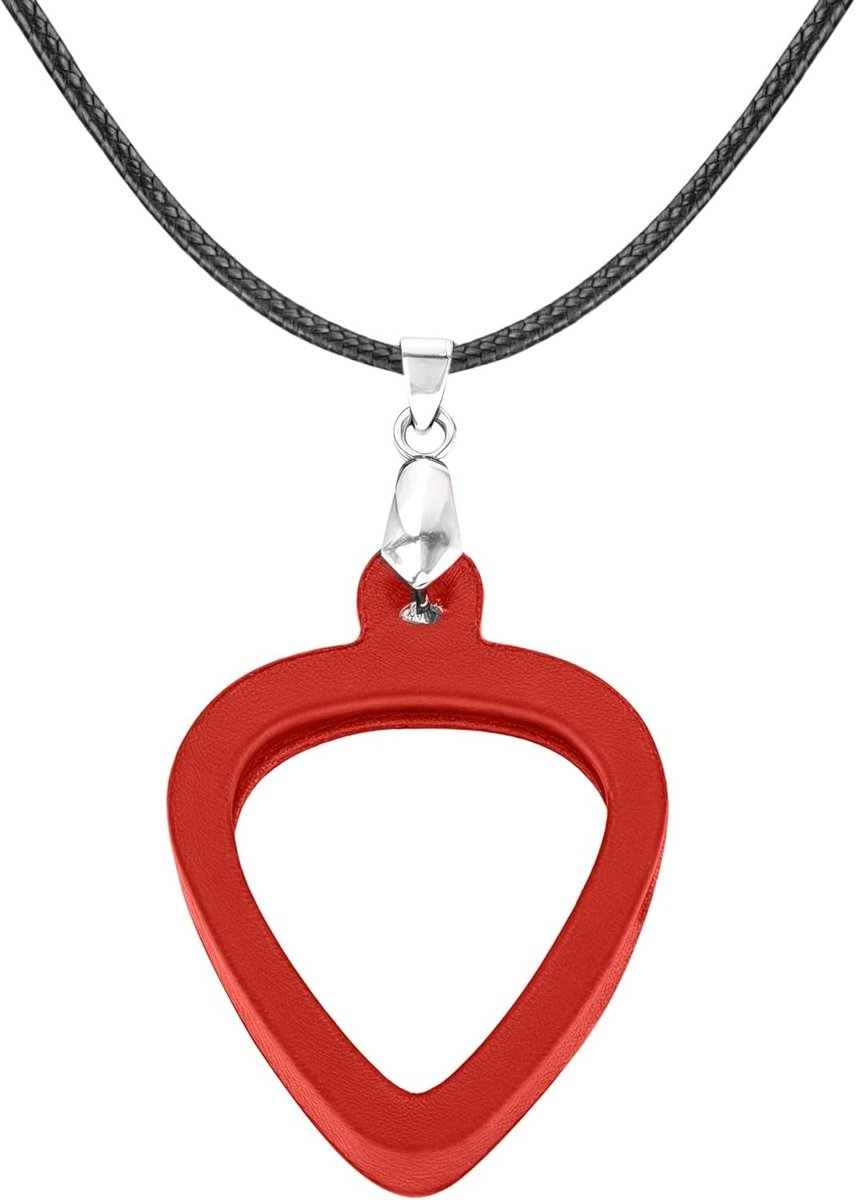Guitar Pick Houder Ketting, Dubbelzijdig Ontwerp, Gemakkelijke Toegang voor Muzikanten en Gitaarspelers, Unieke Muzikale Smaak (Rood)
