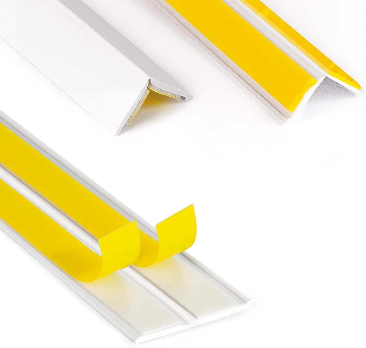 Hoeklijst PVC - Knikhoeklijst Eindlijst - Afwerking Aangeven - Zelfklevend Flexibel - 35x35mm 25m - Wit