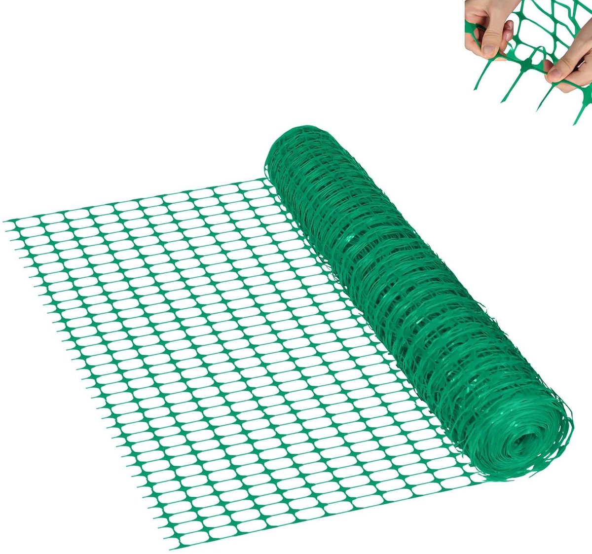 Waarschuwingsnet - Veiligheidsnet Omheining - Terrein Afzetten - Scheurvast Polypropyleen - 50 m x 1 m - Groen