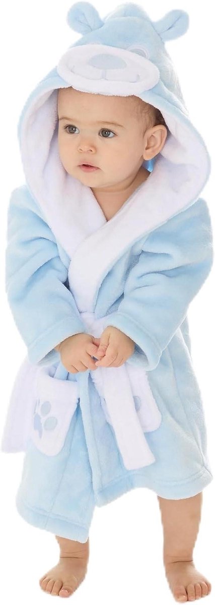 Baby Badjas - Kinder Kamerjas - Na Bad Tijd - Met Schattige Oren - Zacht Fleece - Unisex
