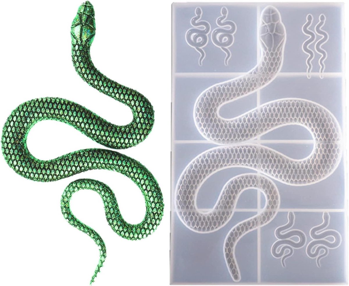 Siliconen Mal - Gietvorm Slang - Sieraden Maken - Gedetailleerde Textuur - 30 x 18.3 cm - Translucent