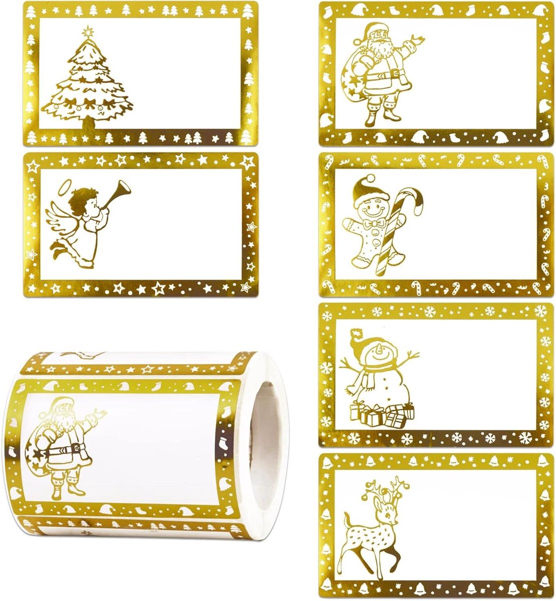 Pack of 250 Christmas Stickers Merry Christmas Writable Name Tags for Scrapbooking Gift Packaging DIY Stickers Party Christmas Packaging Decoration