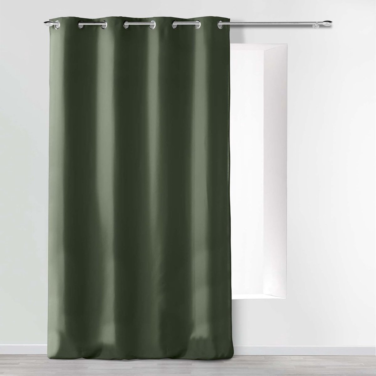 d'intérieur Ooggordijn 140 x 280 cm microvezel effen absoluut kaki