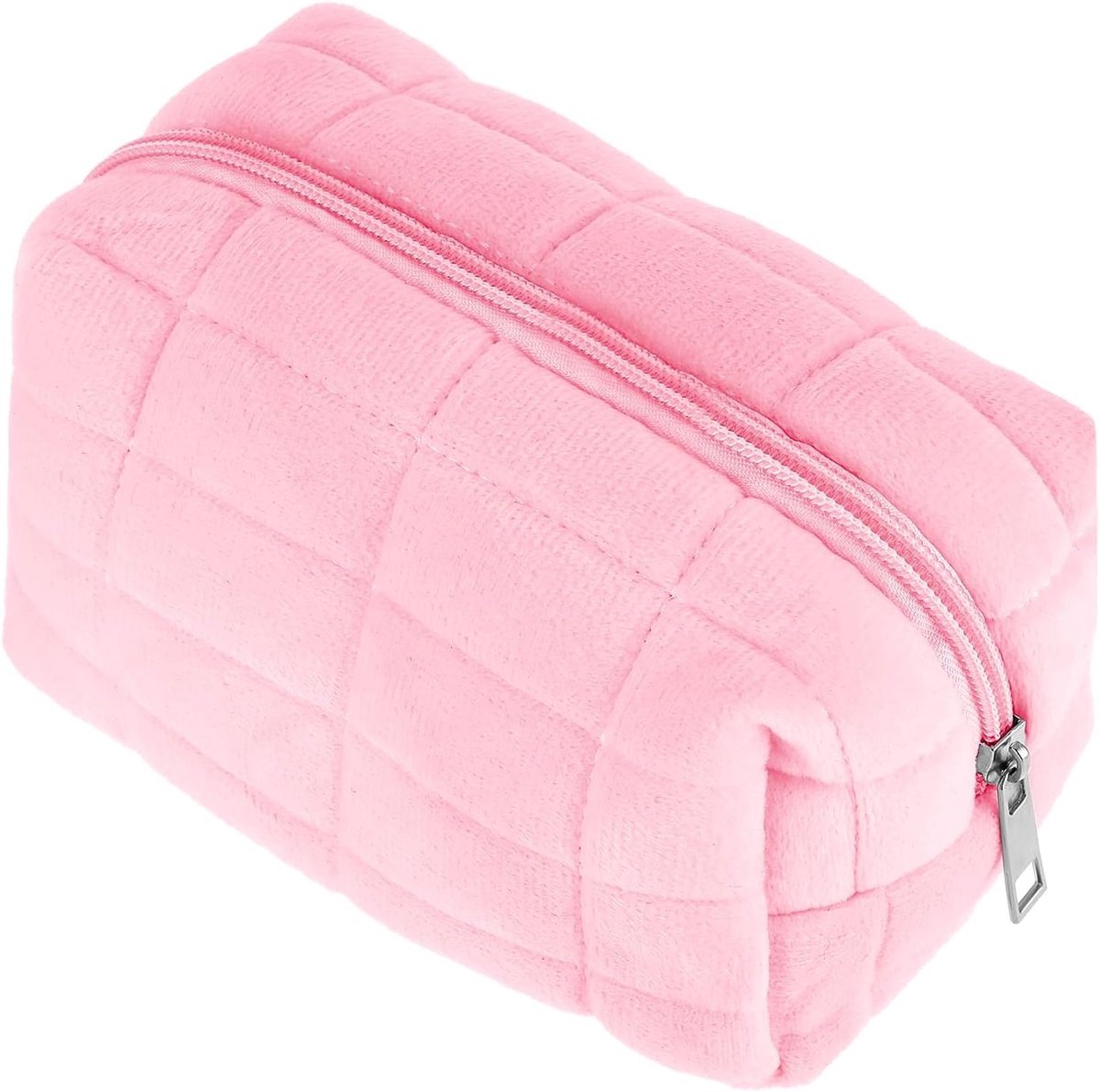 Make-up Tas voor Cosmetica en Toilettas - Zachte Fluffy Organizer voor Reizen en Huidverzorging - Roze Beauty Pouch