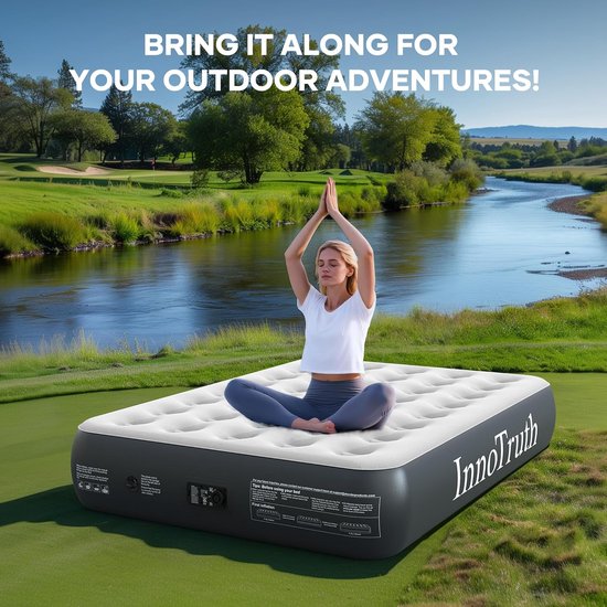 Luchtbed Vol Met Ingebouwde Pomp - 33 cm Hoog Comfort - Duurzaam Opblaasbaar Matras voor Gasten en Camping — afbeelding 2