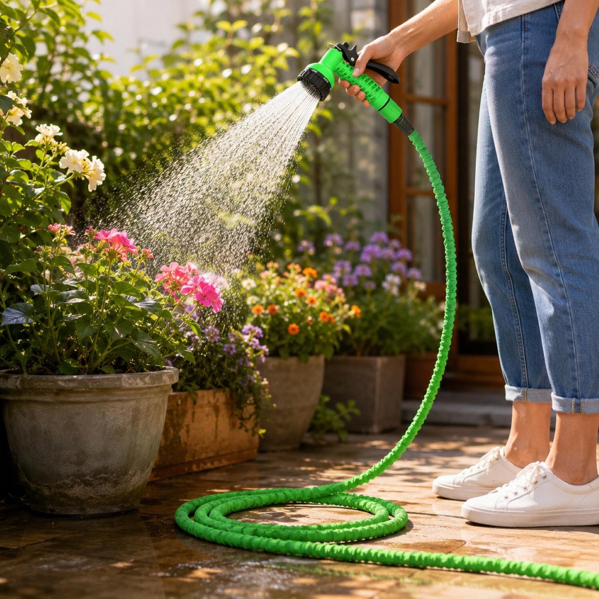 Pro Garden Uitrekbare tuinslang - tot 10 meter - flexibel - met broeskop - groen – foto 7