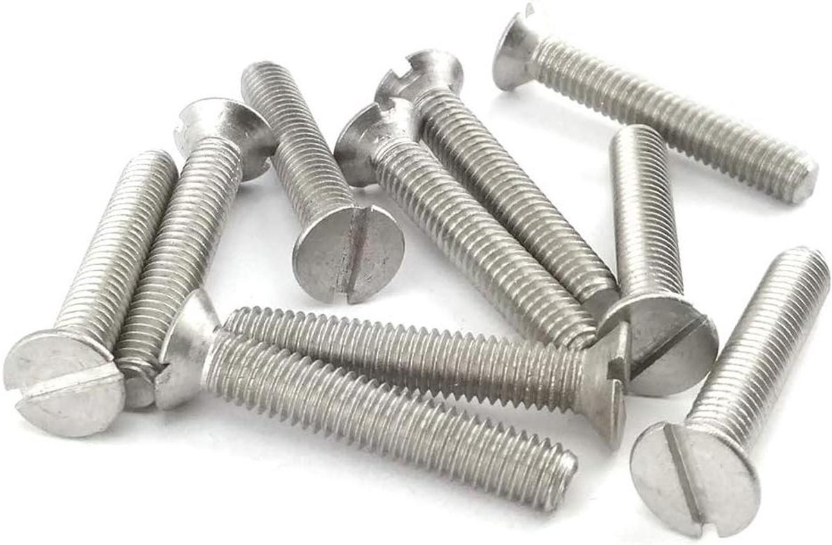 Verzonken Schroeven - Machinebouten Platkop - Bevestigen van Onderdelen - Roestvrij Staal A2 - M8x70 100 stuks - Zilver
