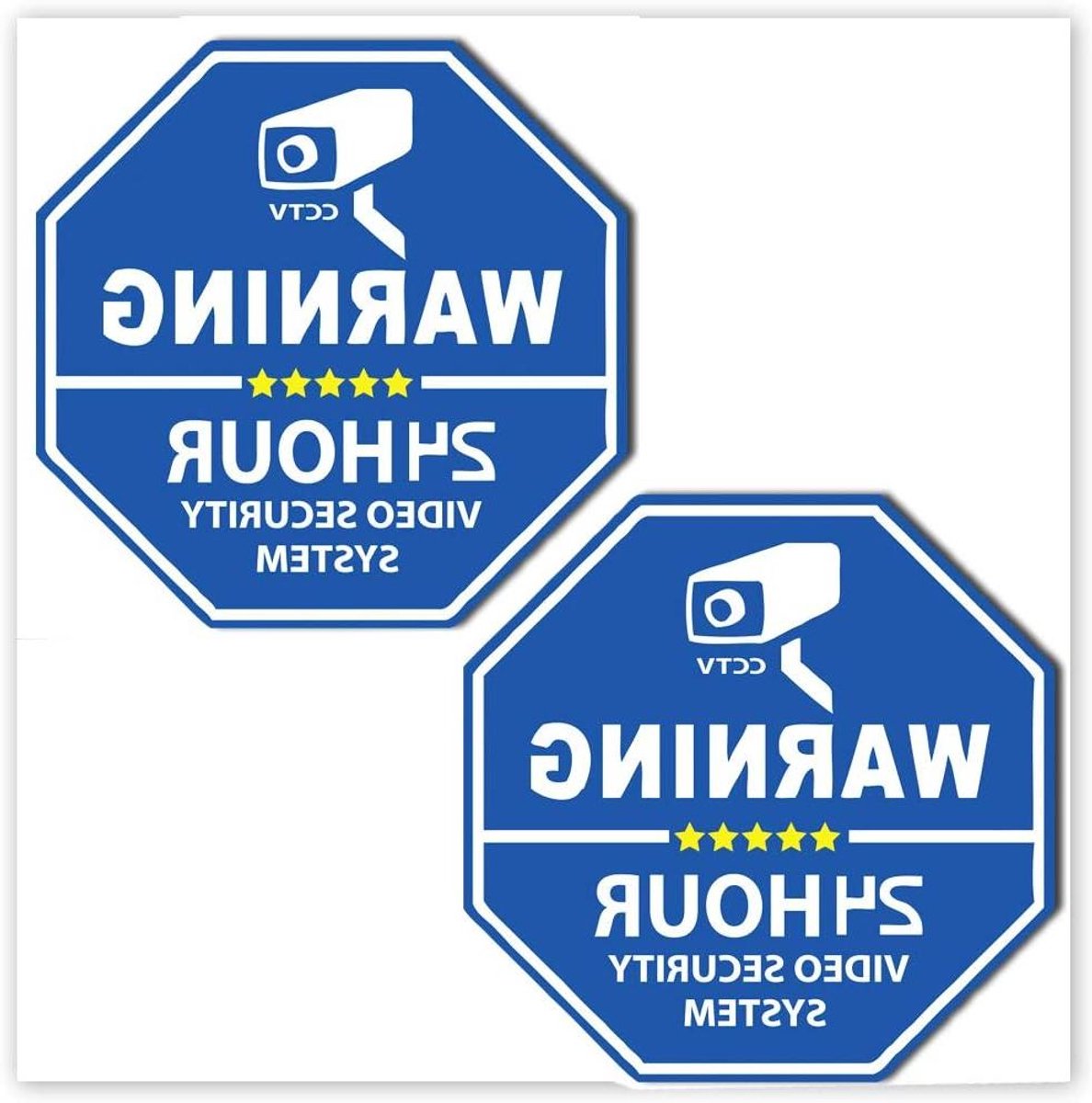 Bewakingscamera Stickers - Waarschuwingsstickers Camera - Voertuig Decoratie - UV-Bescherming - 6 cm x 6 cm - Zwart