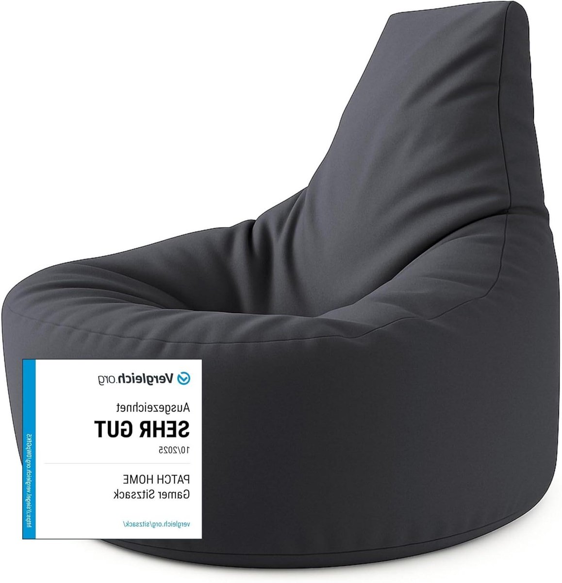Zitzak Loungekussen - Gamerkussen Stoel - Ontspannen Zitten - Waterafstotend Nylon - 80 cm x 90 cm - Antraciet