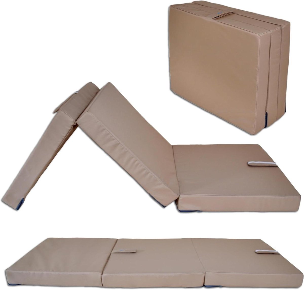 Opvouwbare Matras - Gastenmatras Slaapmat - Kamperen Logeren - Waterdichte Bescherming - 200 x 60 x 10 cm - Beige