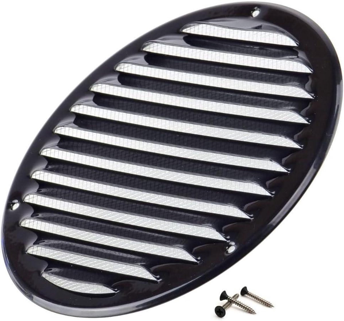 Ventilatierooster Rond - Luchtafvoer - Binnenlucht Verbeteren - Insectengaas - 160mm - Zwart