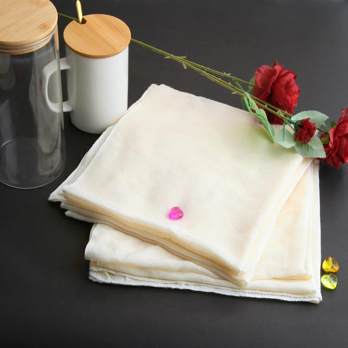 12 Stuks Katoenen Kaasdoek 50 x 50 cm - Biologisch, Herbruikbaar, Ideaal voor Voedsel Filtratie en Bakken