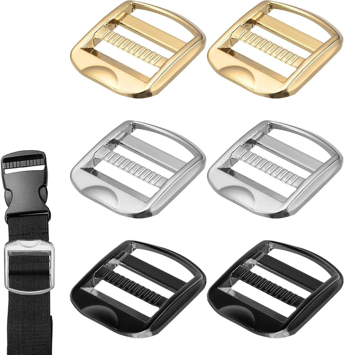 Metalen Ladder Gesp - Gesp Schuifregelaar Tri Glider - Riemen Verstellen - Drie Sleuven Ontwerp - 19mm Binnenbreedte - Vintage Zilver