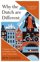 Boek 'Waarom de Nederlanders Anders Zijn', een reis door het verborgen hart van Nederland. Illustratie met molens, fiets, grachtenpanden en schepen.