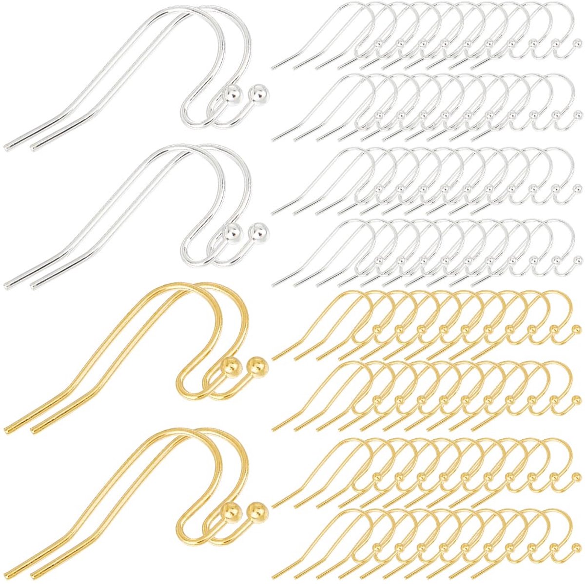 Oorbel Haken Rvs Oorbel Bevindingen Bulk Goud Franse Oor Draden Zilver Dangle Ball Dot Earring Draden voor Sieraden Maken Levert Diy Craft Beginner