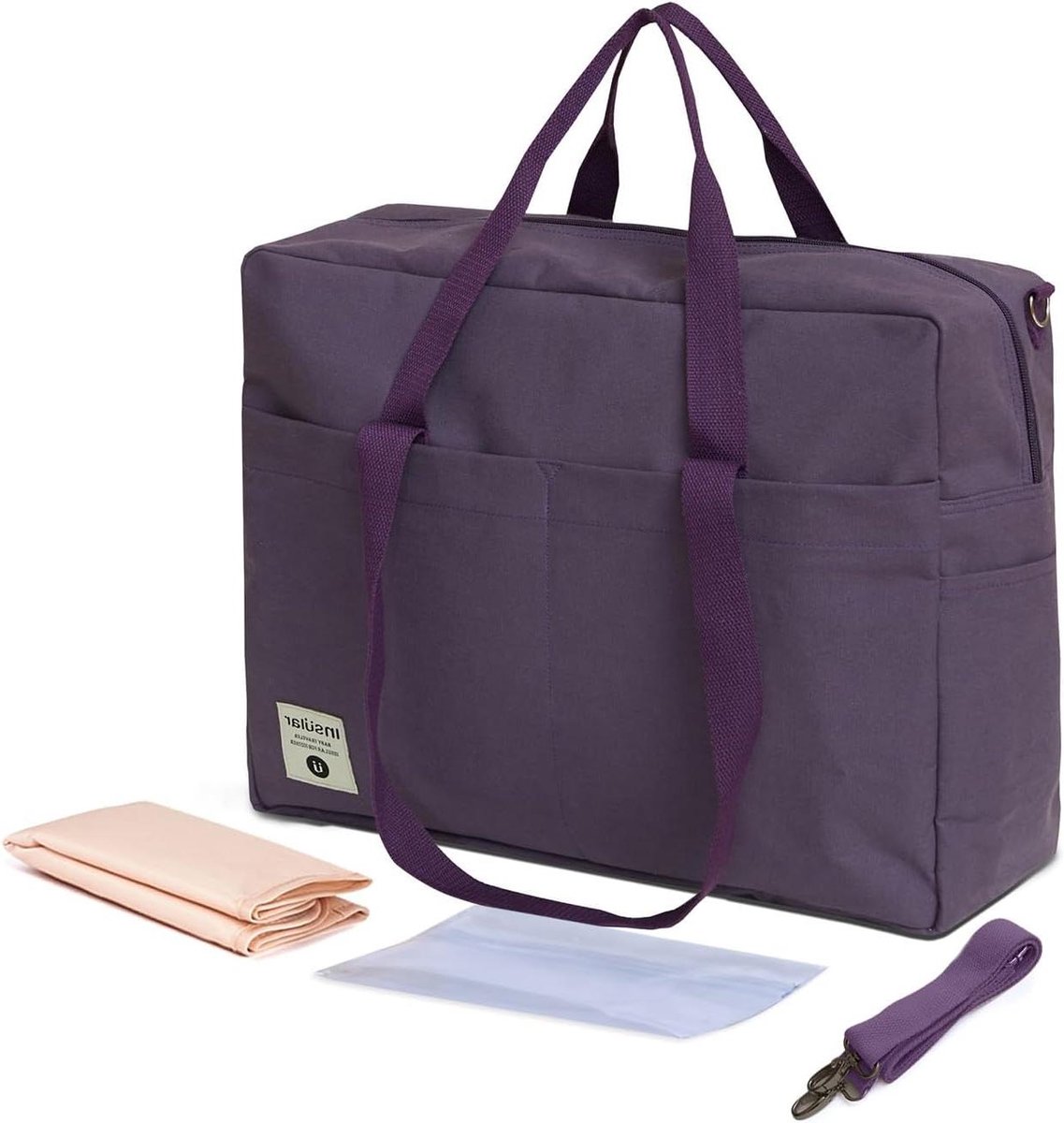 Luiertas - Baby tas - Dagelijks gebruik - Grote capaciteit - 25 x 25 x 10 cm - Effen kleur