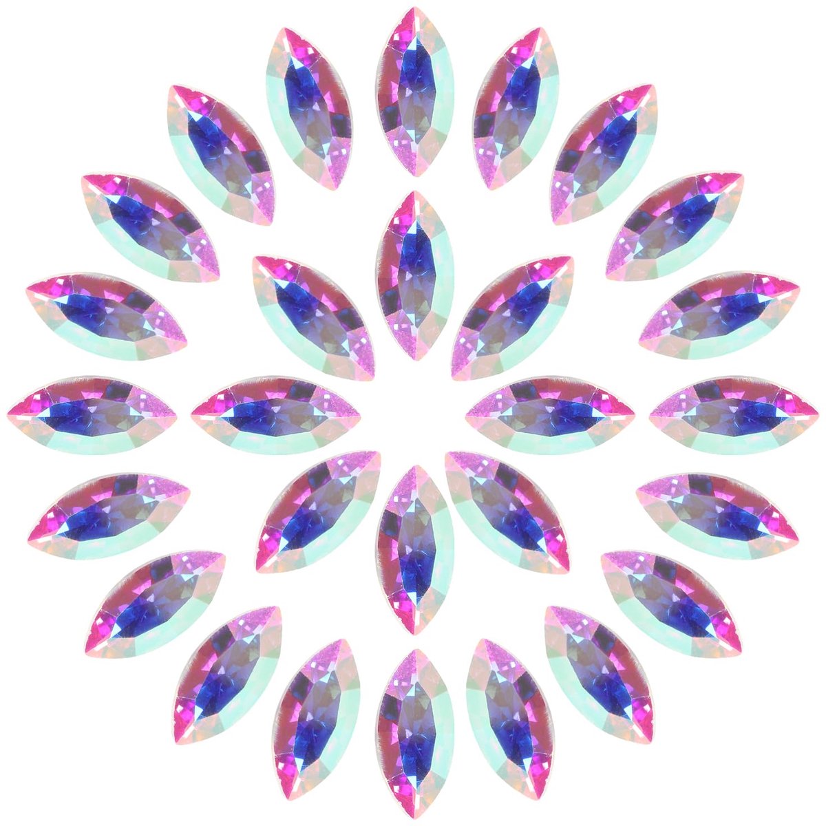Strassteentjes, 7 x 15 mm achterkant strass-kralen voor het maken van sieraden, handwerk, kostuums, kristallen versieringen, meerkleurig