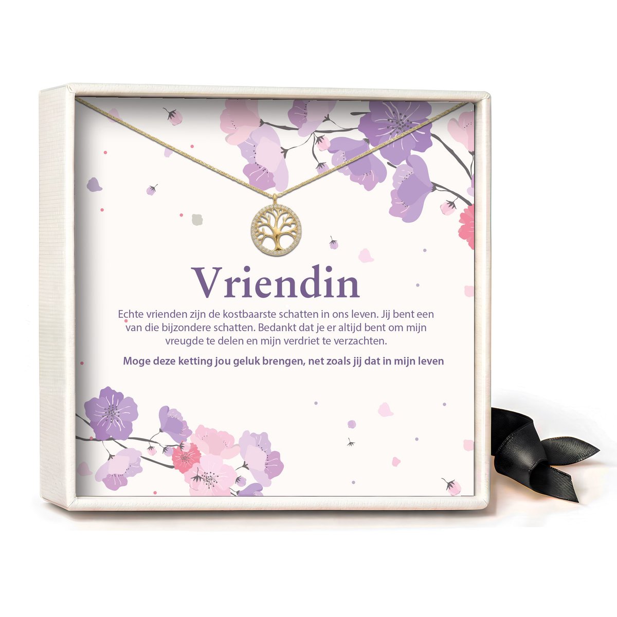 Pera Jewelry - 925 sterling zilveren Levensboom Ketting - Vriendin - Collier - Ketting Dames - Ketting met Hanger