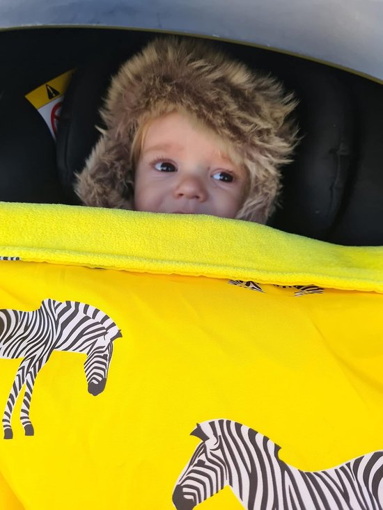 Voetenzak Kinderwagen - Universele Cover - Buitenactiviteiten Gezin - 4-in-1 Multifunctioneel Ontwerp - Pasgeboren tot 4 jaar - Gele Zebra — afbeelding 3