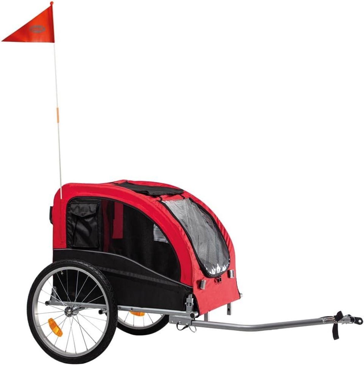 Fietsaanhanger Hond - Hondenfietskar - Vervoer Hond - Stabiel Metalen Frame - 75 x 58 x 52 cm - Grijs
