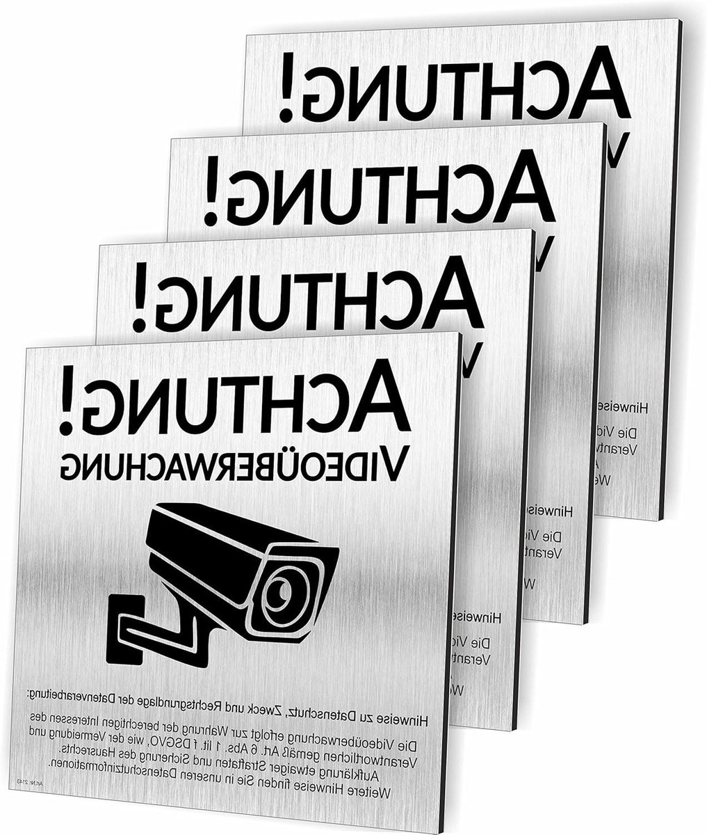 Videobewaking Bord - Camerabewaking Teken - Veiligheid Aangeven - UV-Druk - 12x12 cm - Aluminium