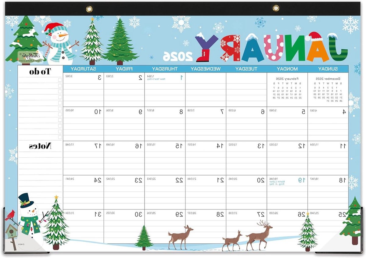 Bureaukalender 2025 - Jaarkalender Planning - Jaar Plannen - 12 Verschillende Thema's - 43 x 43 cm - Multicolor