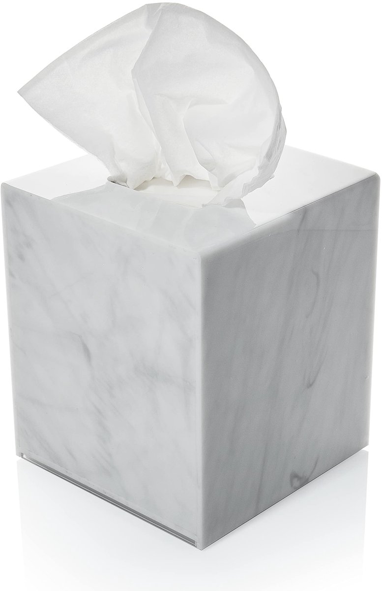 Tissue Box Houder, Vierkante Tissue Box Dispenser voor Gezichtsweefsel, Servetten, Droger Lakens. Perfect voor Badkamer, Bureau, Aanrecht, Vanity, Slaapkamer Dressoirs, Nachtstands (vierkant