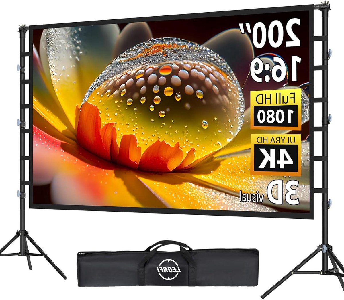 Projectiescherm 200 inch - Buitenscherm Filmdoek - Buitenbioscoop Creëren - Kreukvrij Polyester Doek - 455 x 300 cm - Wit