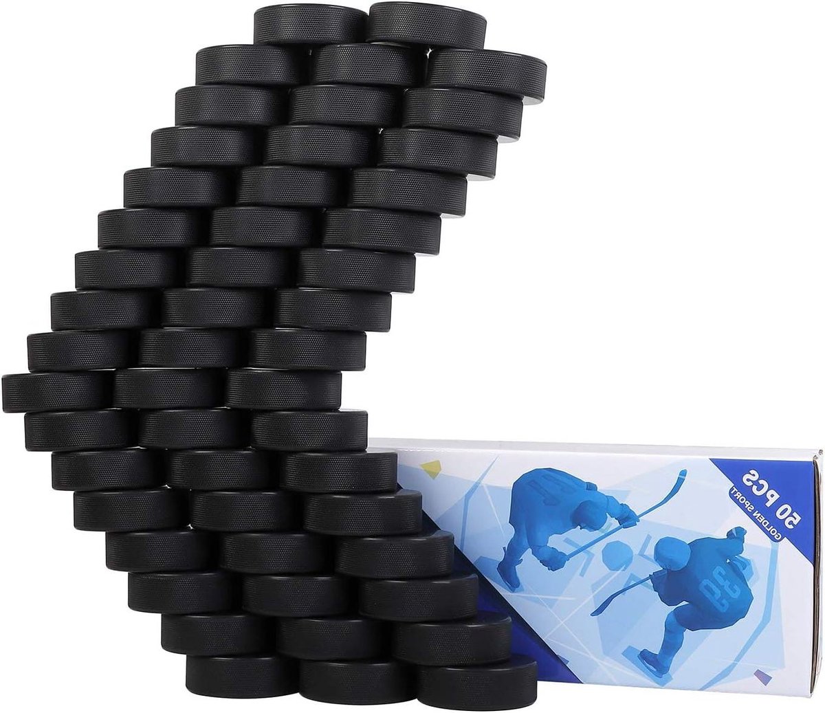 IJshockeypucks - Training Pucks - IJshockey Training - Officiële Reglement Maat - 50 stuks - Zwart