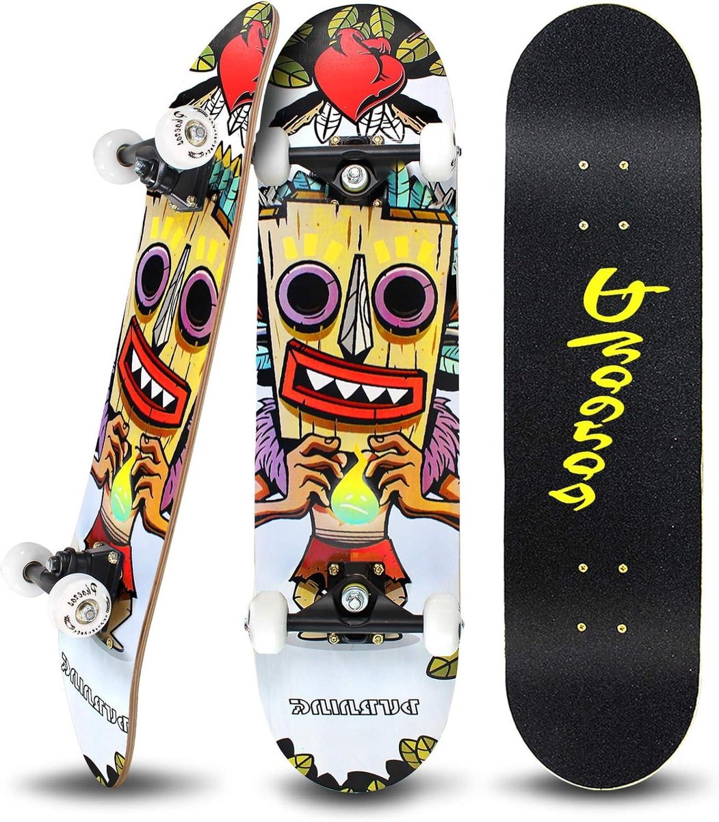 Compleet Skateboard Cruiser Board Pro Skate Buiten Skaten 7-laags Esdoorn Dek 787 cm x 203 cm