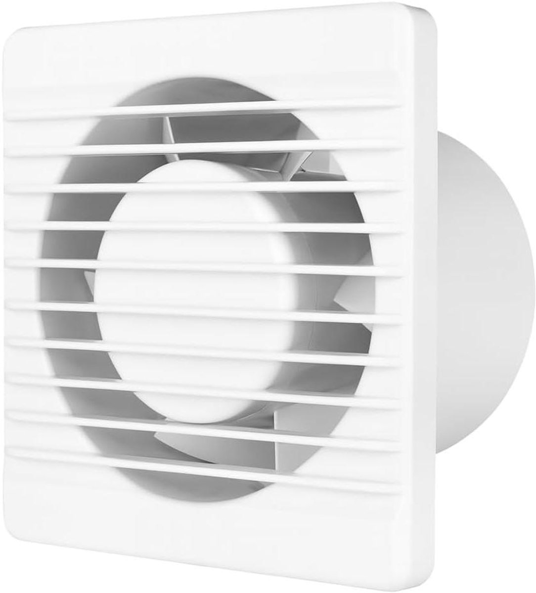 Badkamerventilator - Woonruimteventilator Stille ventilator - Verbeterde luchtkwaliteit - Geruisloze werking - 80mm - Wit
