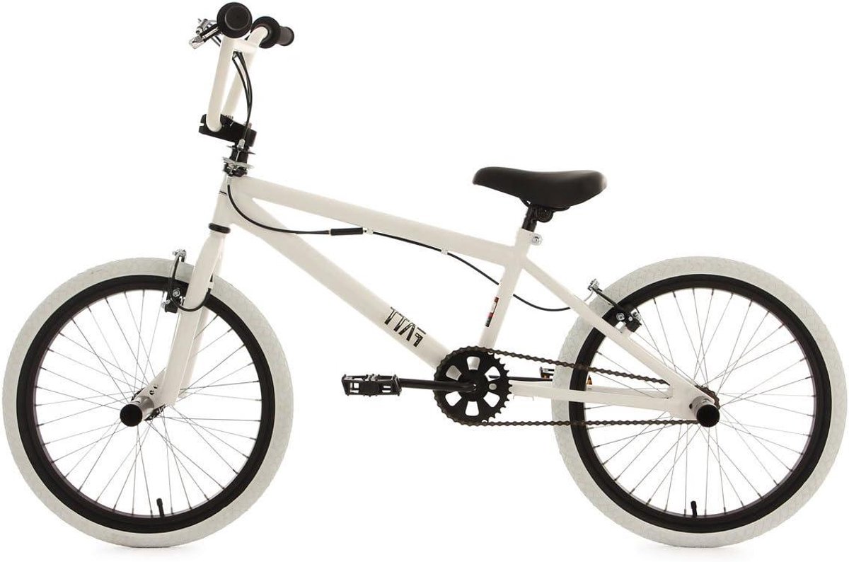 BMX Freestyle Fiets - Stuntfiets Kinderfiets - Tricks Uitvoeren - 360 Graden Rotor - 20 inch - Wit Zwart