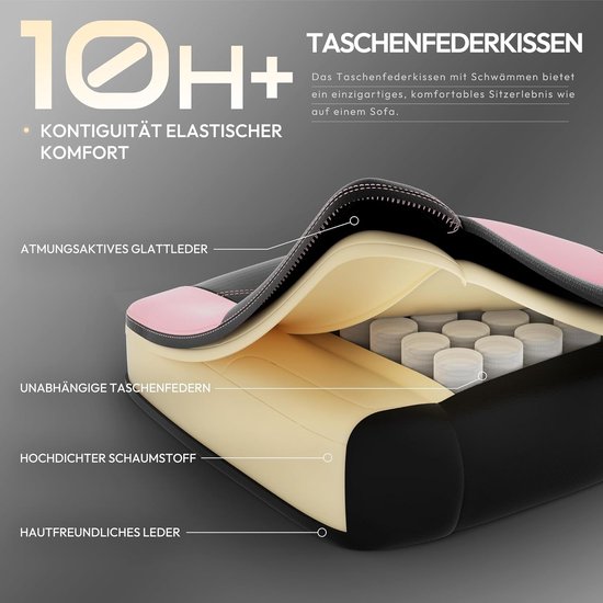Gamingstoel - Gamerstoel bureaustoel - Comfortabel gamen werken - Met massage voetensteun - Tot 150 kg - Roze — afbeelding 5
