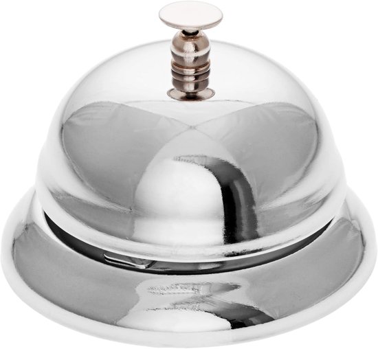 Tafelbellen Set - Service Bellen - Signalen Geven - Roestvrij Staal - Diameter 8.5 cm - Zilverkleurig — afbeelding 2