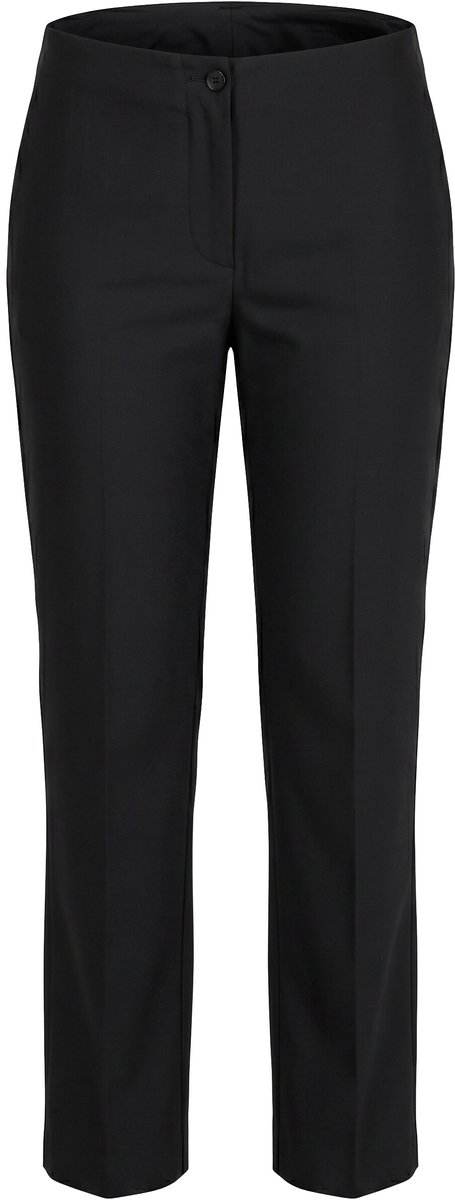 Ulla Popken - Dames - Broek Rose rechte pijpen comfortabele tailleband stretch - Zwart - Maat 48