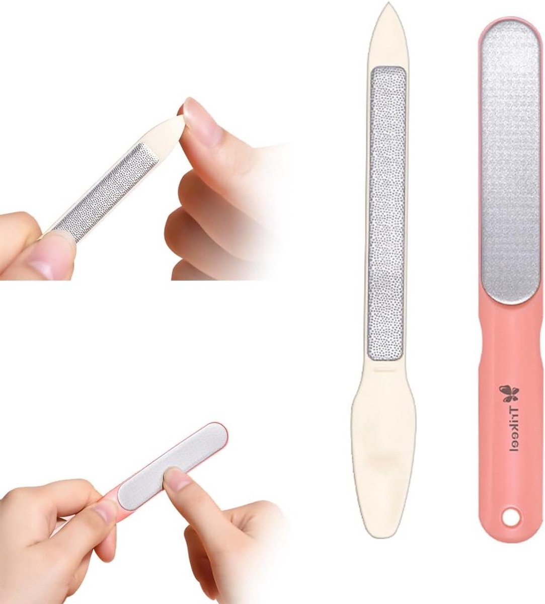 Professionele 2-delige nagelvijlset voor gel- en natuurlijke nagels, inclusief fijn en grof slijpen, ideaal voor nagelverzorging en nagelspleetreiniging