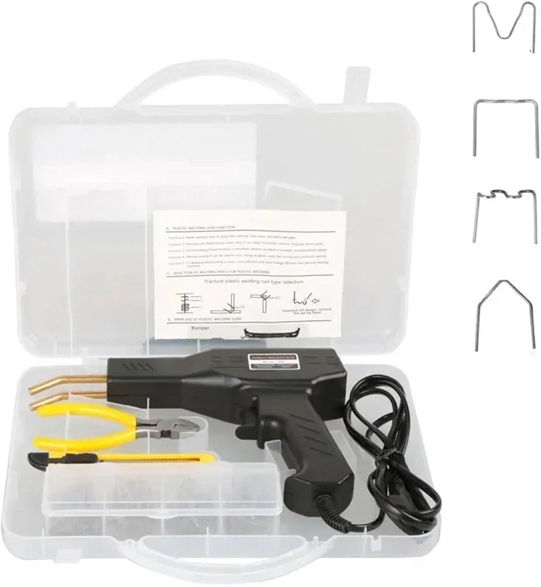Kunststof Lasapparaat - Hete Nietmachine - Kunststof Reparatie - 2-in-1 Functionaliteit - 50W Vermogen - Zwart