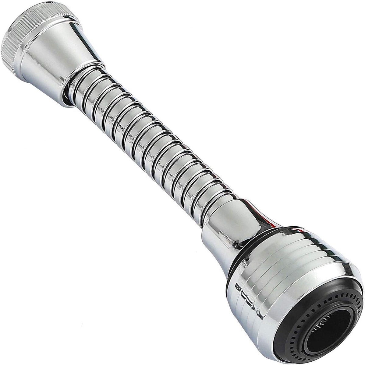 Flexibele Kraansproeier - Aanrecht Beluchter - Grote Spullen Wassen - 360 Graden Roteerbaar - 14 cm Lengte - Zilver