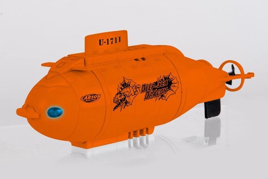 RC Onderzeeër - Mini Duikboot - Waterpret - Met Navigatie LED's - 15.8 cm - Oranje — afbeelding 3