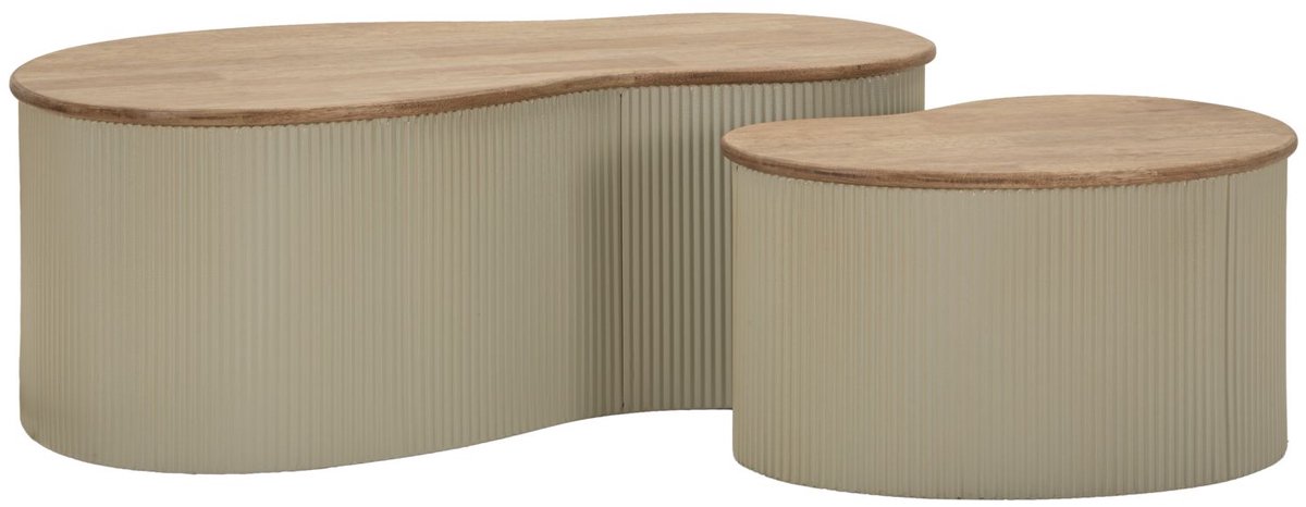 Mauro Ferretti Salontafel Frankfurt Coffee Table White Set 2 Pcs 87×53×32 cm
